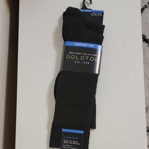 Gold Toe Black Dress Socks Premium Comfort 2 Pairs, Size6- 12½